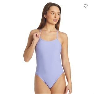 Jolyn Women's Solid One Piece Swimsuit— Lavender Purple